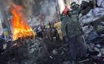 Protesters in Central Kiev against increasing prices for travel started burning tires
